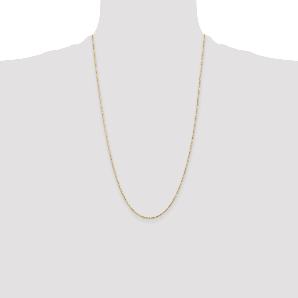 10k 1.5mm Diamond-Cut Lightweight Rope Chain
