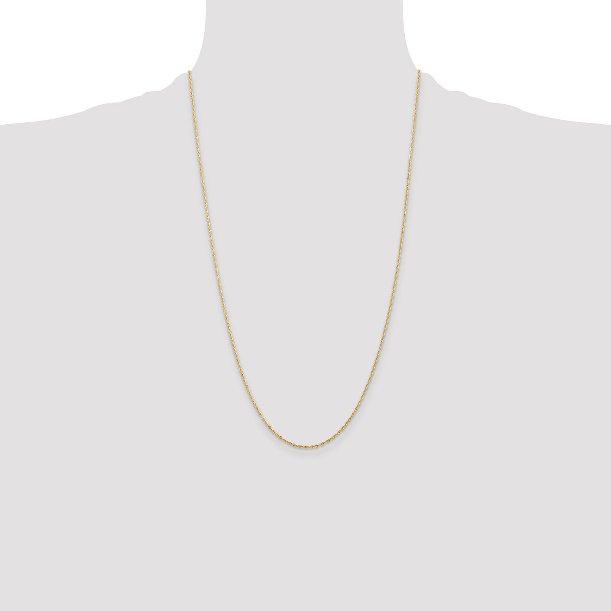 10k 1.5mm Diamond-Cut Lightweight Rope Chain