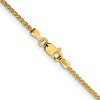 10K Yellow Gold Solid Diamond-Cut Wheat Chain Necklace 1.5mm