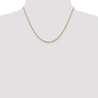 10K Yellow Gold Solid Diamond-Cut Wheat Chain Necklace 1.5mm
