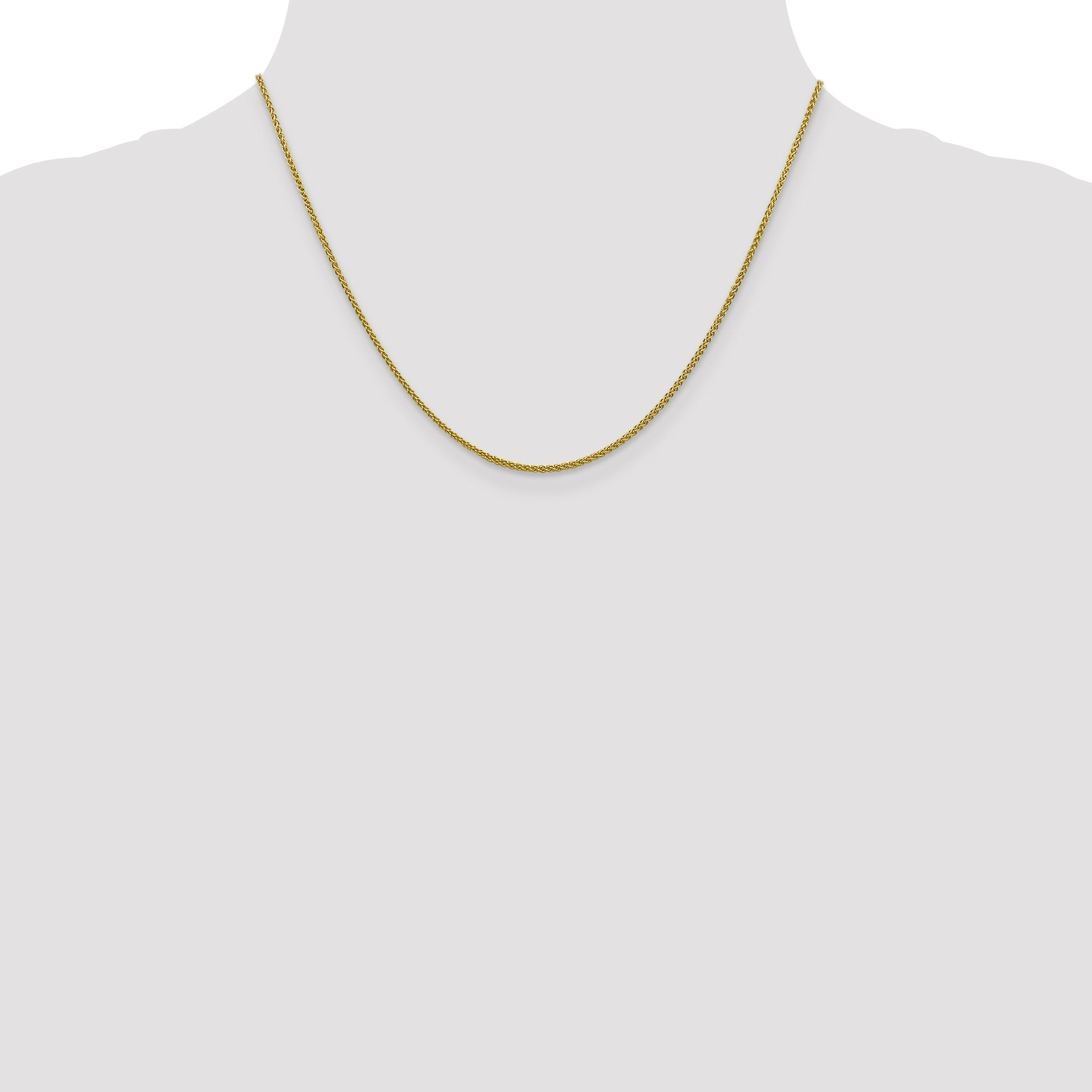10K Yellow Gold Solid Diamond-Cut Wheat Chain Necklace 1.5mm