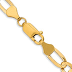 10K Yellow Gold Solid Figaro Chain Necklace 6mm