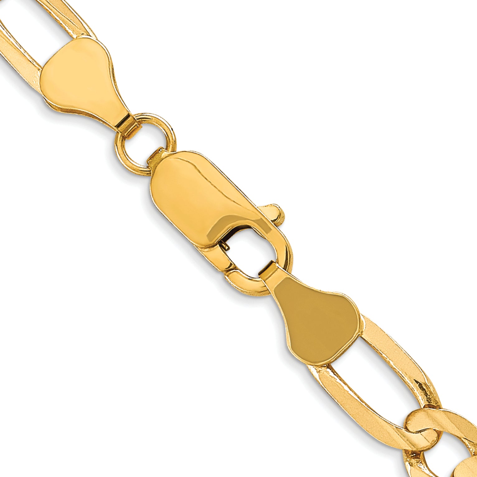 10K Yellow Gold Solid Figaro Chain Necklace 6mm