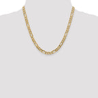 10K Yellow Gold Solid Figaro Chain Necklace 6mm