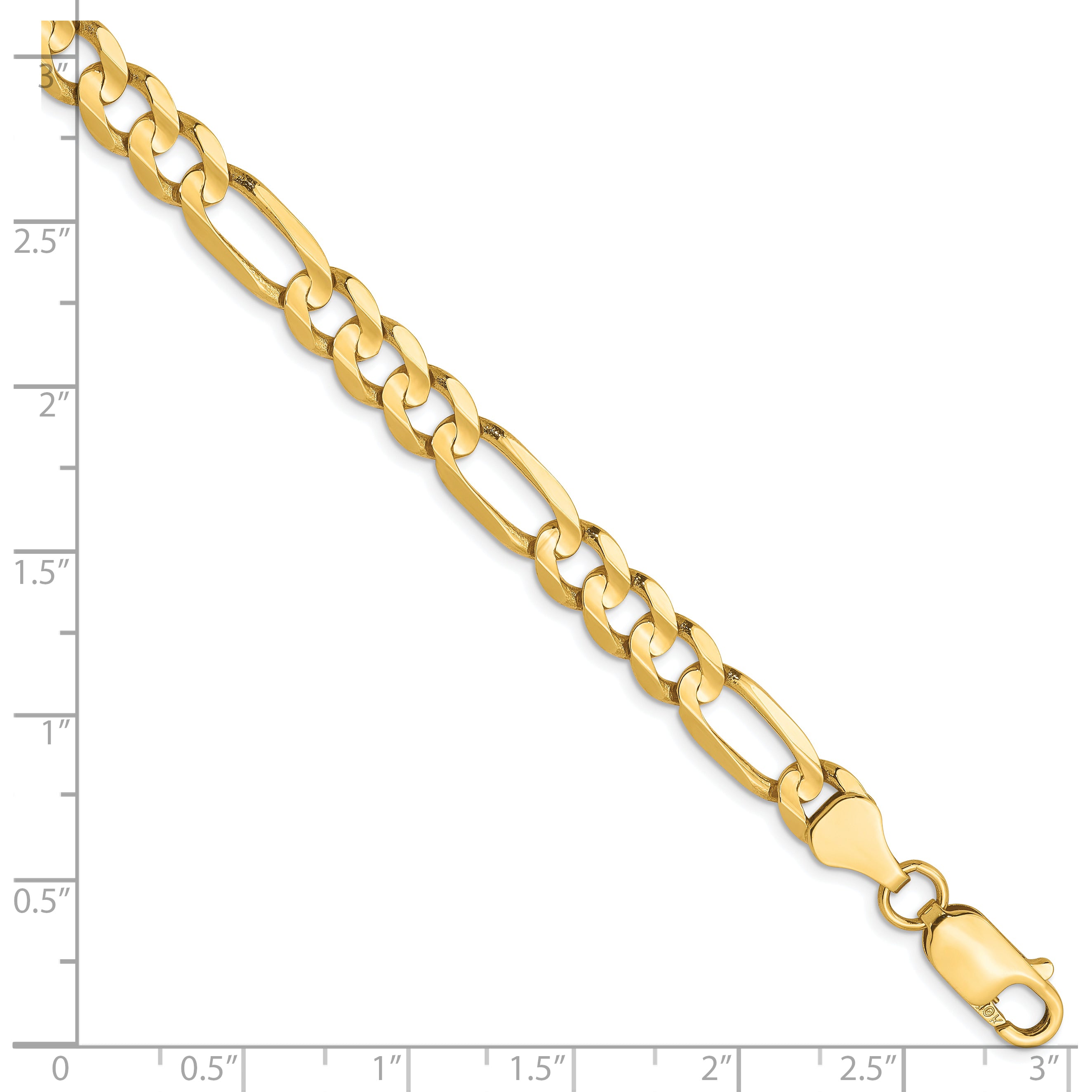 6.0mm 10K Yellow Gold Concave Figaro Chain - Sophia Jewelers