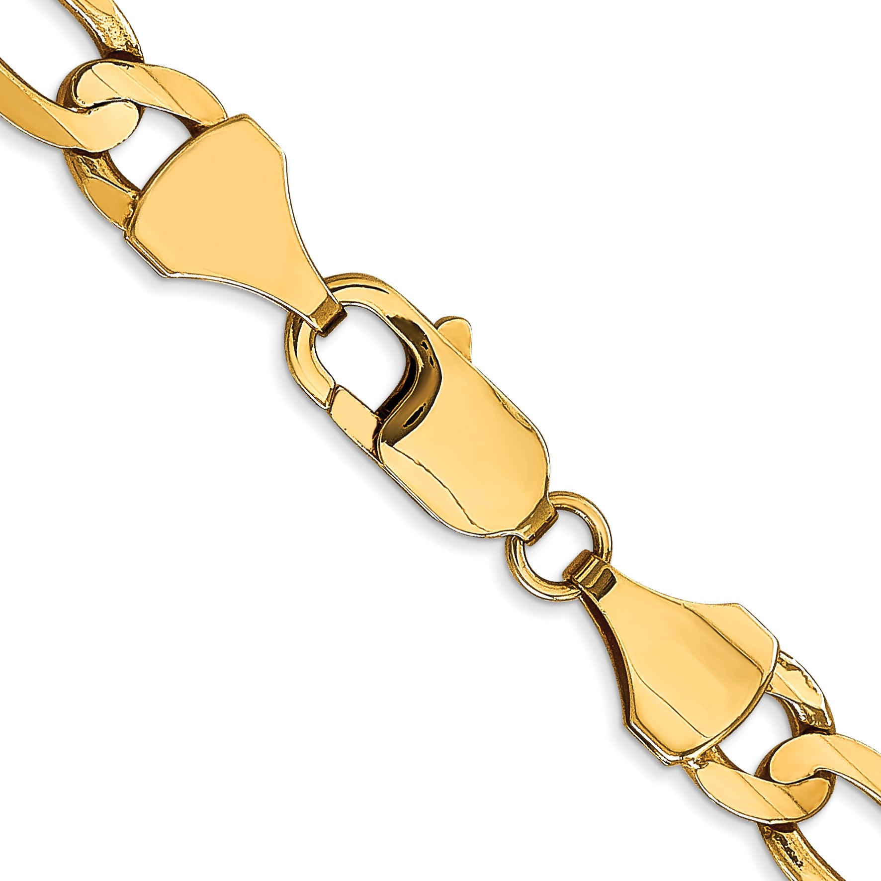 10K Yellow Gold Solid Figaro Chain Necklace 7.5mm