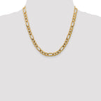 7.5mm 10K Yellow Gold Concave Figaro Chain - Sophia Jewelers
