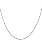 10K White Gold Solid Diamond-Cut Rope Chain Necklace 1.75mm