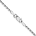 10K White Gold Solid Diamond-Cut Rope Chain Necklace 1.75mm