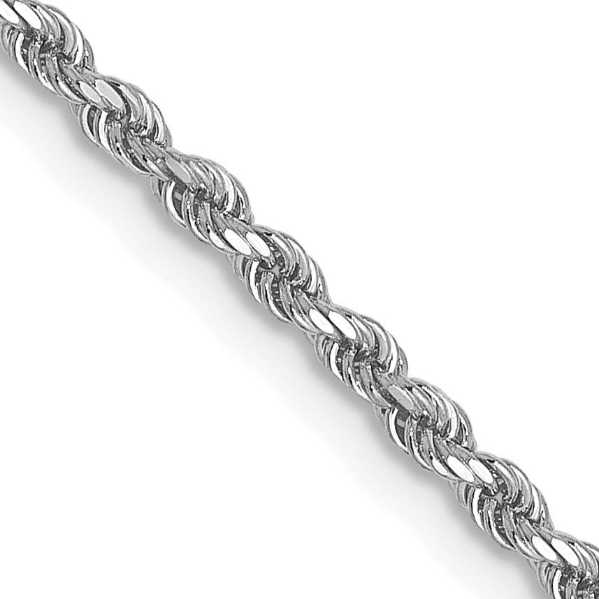1.75mm 10K White Gold Diamond-Cut Rope Chain - Sophia Jewelers