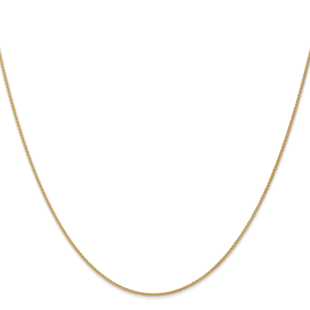 10K Yellow Gold Solid Wheat Chain Necklace 1mm