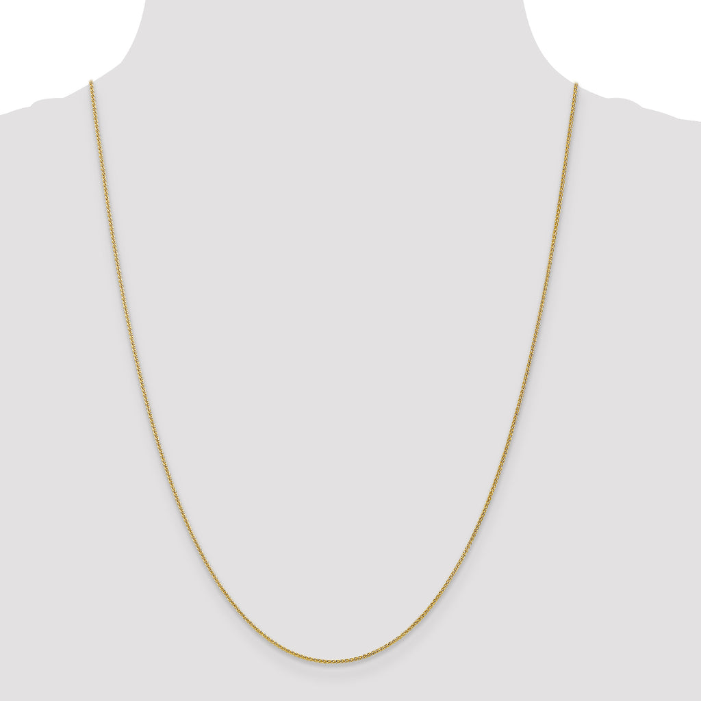 10K Yellow Gold Solid Wheat Chain Necklace 1mm
