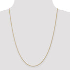 10K Yellow Gold Solid Wheat Chain Necklace 1mm