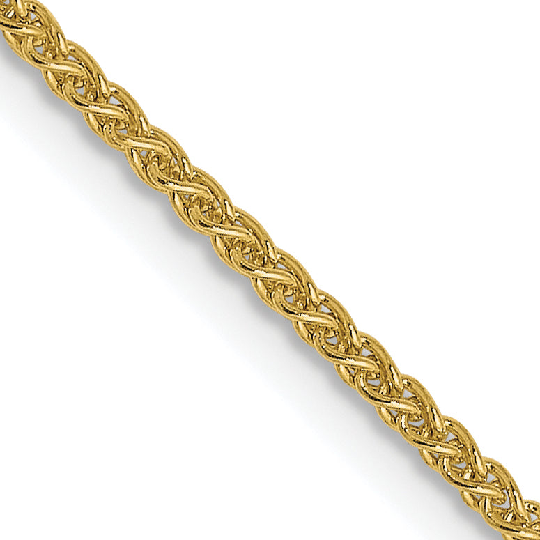 10K Yellow Gold Solid Wheat Chain Necklace 1.2mm