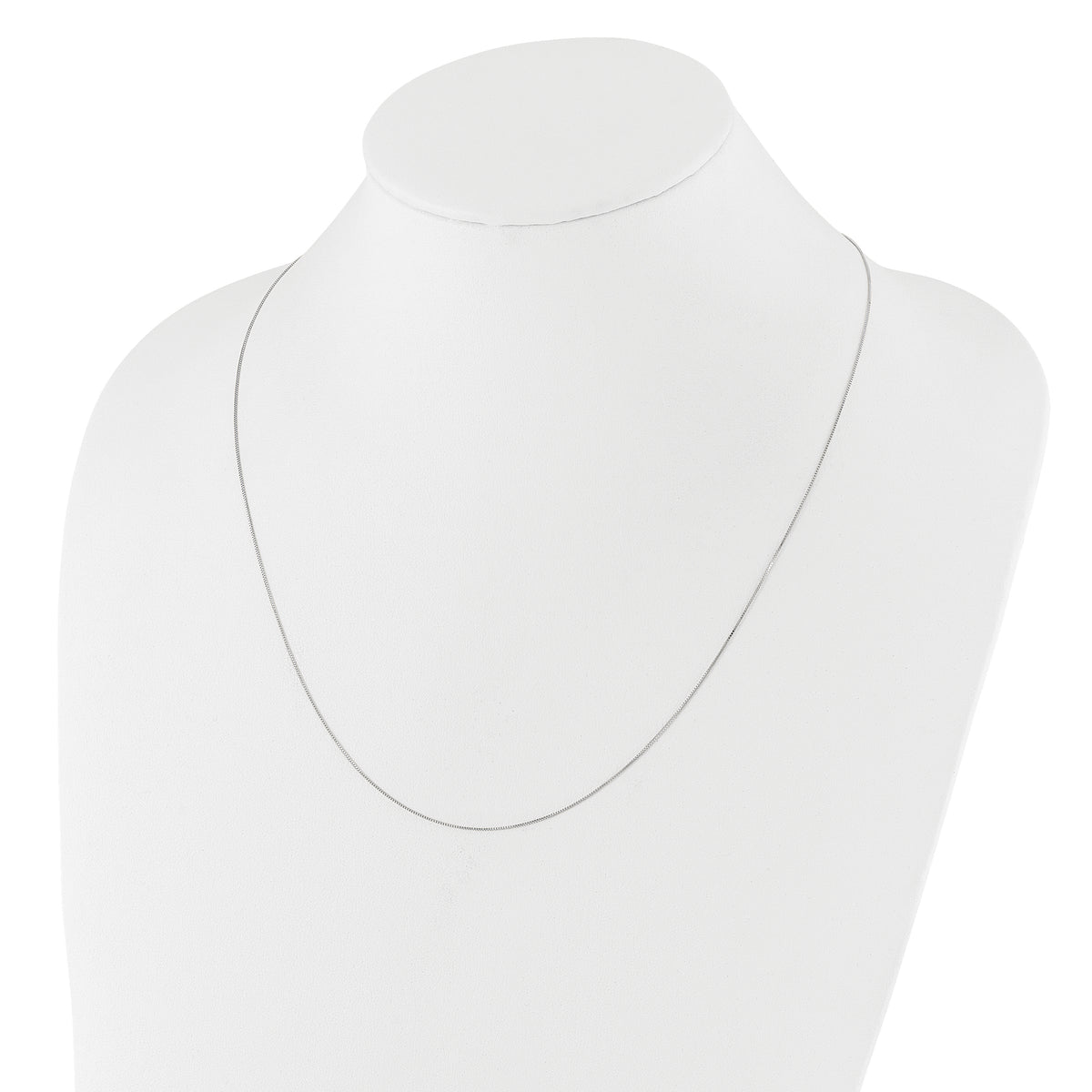 10K White Gold Adjustable .55mm Baby Box Chain