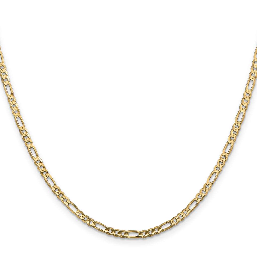 3.0mm 10K Yellow Gold Concave Figaro Chain - Sophia Jewelers