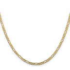 10K Yellow Gold Solid Figaro Chain Necklace 3mm