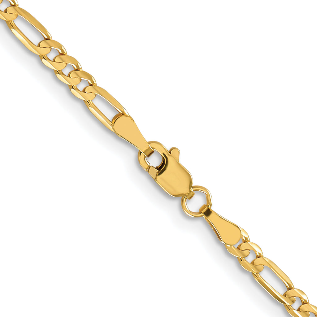 3.0mm 10K Yellow Gold Concave Figaro Chain - Sophia Jewelers