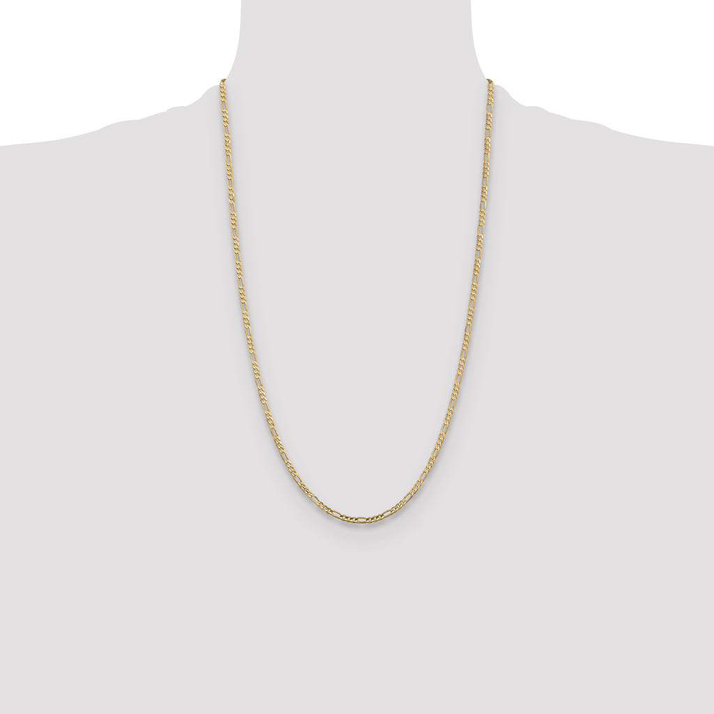 10K Yellow Gold Solid Figaro Chain Necklace 3mm