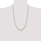 10K Yellow Gold Solid Figaro Chain Necklace 3mm