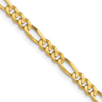 10K Yellow Gold Solid Figaro Chain Necklace 3mm