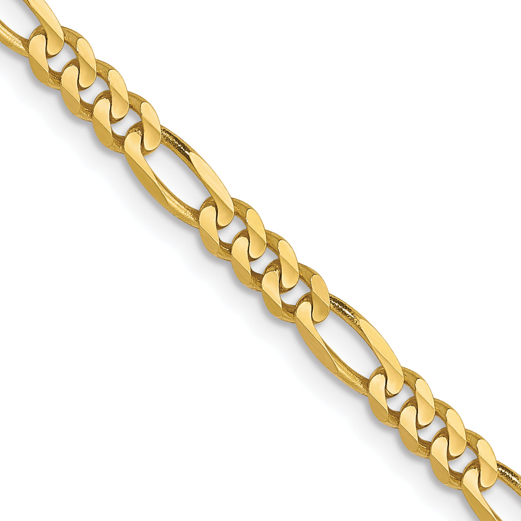 3.0mm 10K Yellow Gold Concave Figaro Chain - Sophia Jewelers