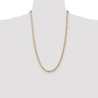 10K Yellow Gold Solid Figaro Chain Necklace 4.5mm