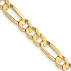 10K Yellow Gold Solid Figaro Chain Necklace 4.5mm