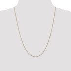 10K Yellow Gold Solid Diamond-Cut Wheat Chain Necklace 0.65mm