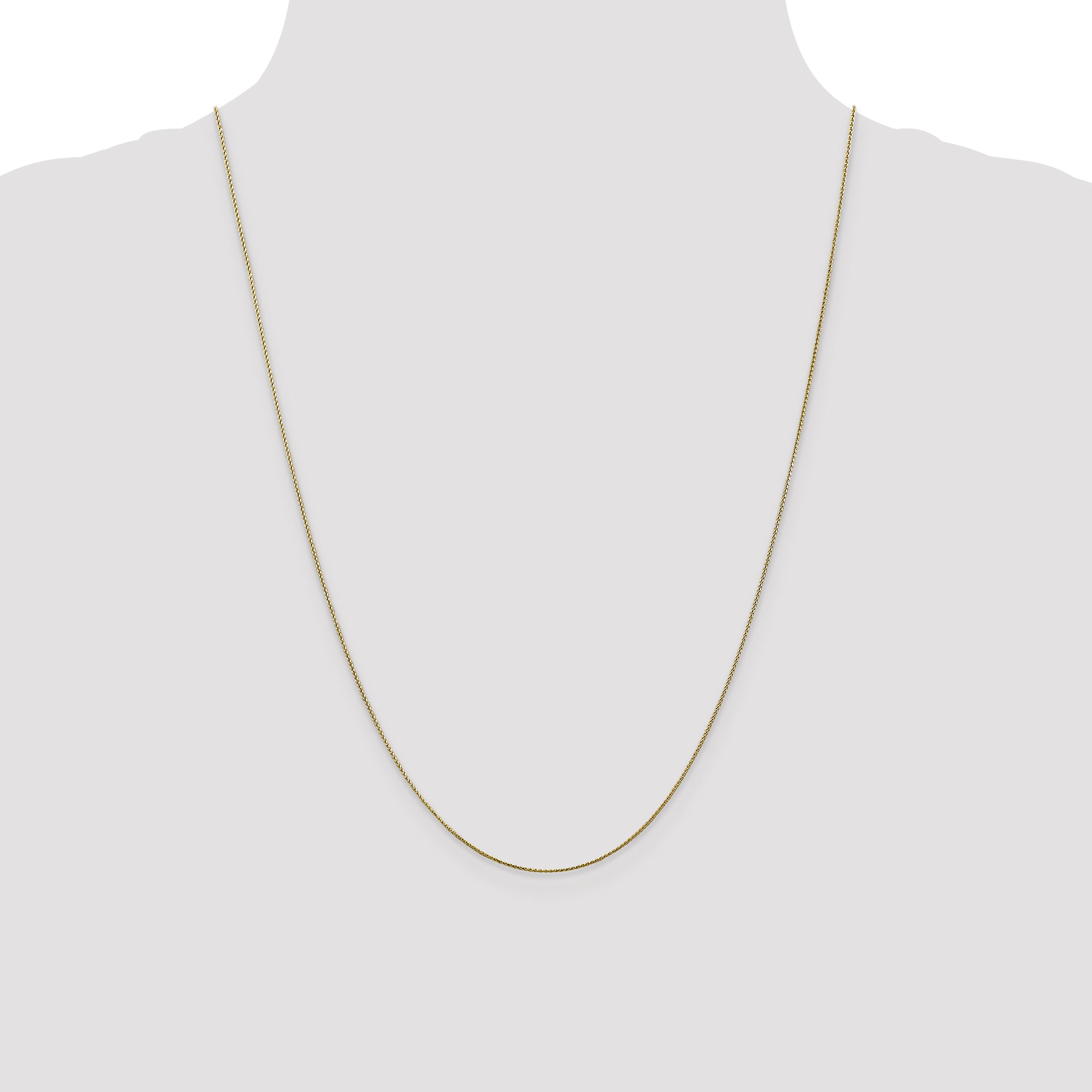 10K Yellow Gold Solid Diamond-Cut Wheat Chain Necklace 0.65mm