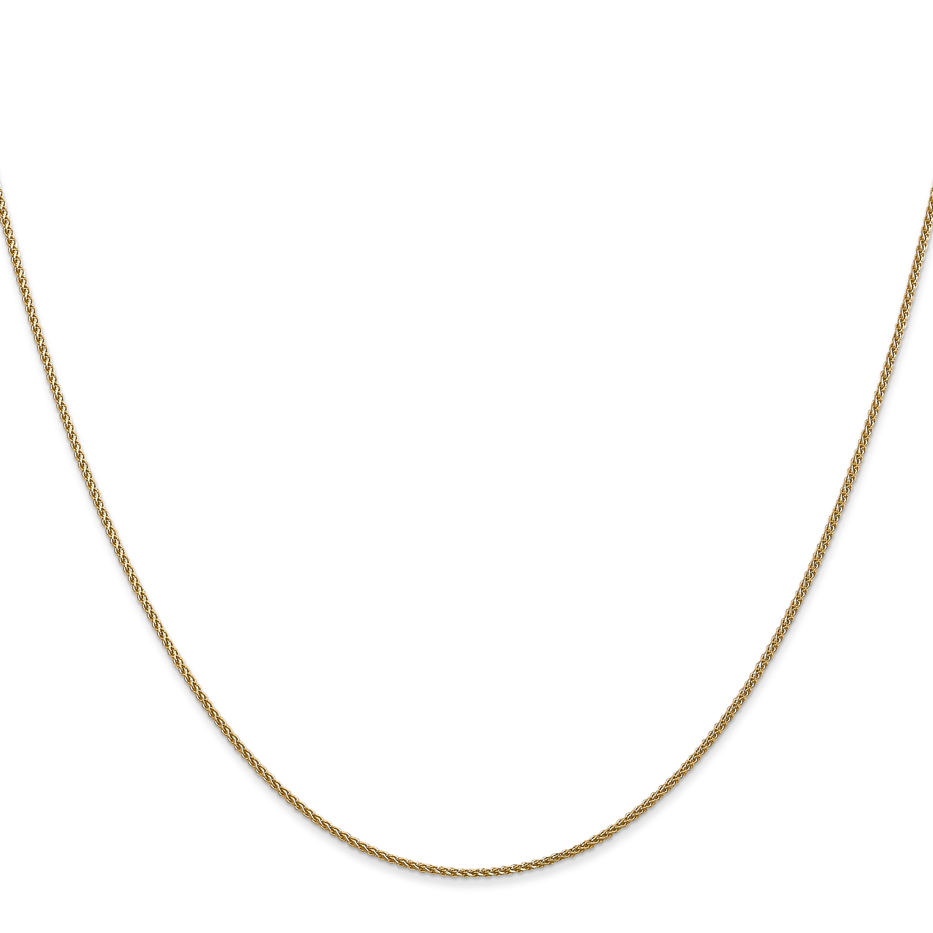 10K Yellow Gold Solid Diamond-Cut Wheat Chain Necklace 1mm Secondary image