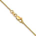 10K Yellow Gold Solid Diamond-Cut Wheat Chain Necklace 1mm