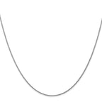 10K White Gold Solid Diamond-Cut Wheat Chain Necklace 1mm