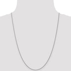 10K White Gold Solid Diamond-Cut Wheat Chain Necklace 1mm