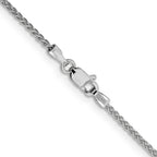 10K White Gold Solid Diamond-Cut Wheat Chain Necklace 1.5mm