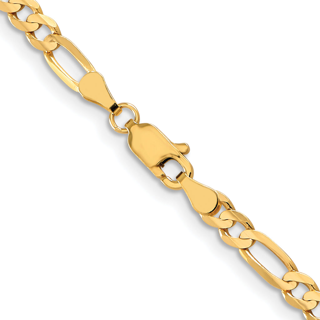 4.0mm 10K Yellow Gold Concave Figaro Chain - Sophia Jewelers
