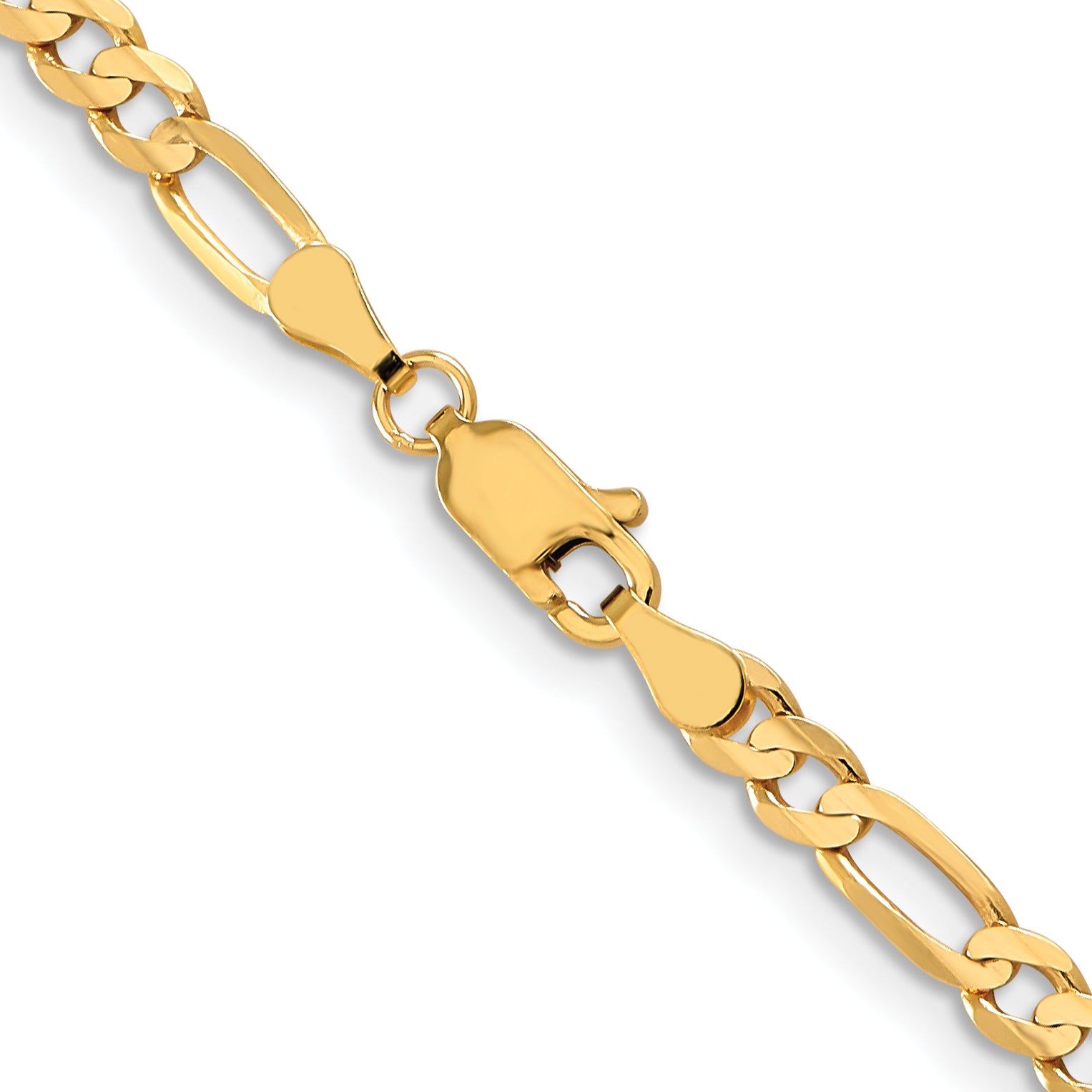 10K Yellow Gold Solid Figaro Chain Necklace 4mm