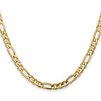 10K Yellow Gold Solid Figaro Chain Necklace 5.25mm