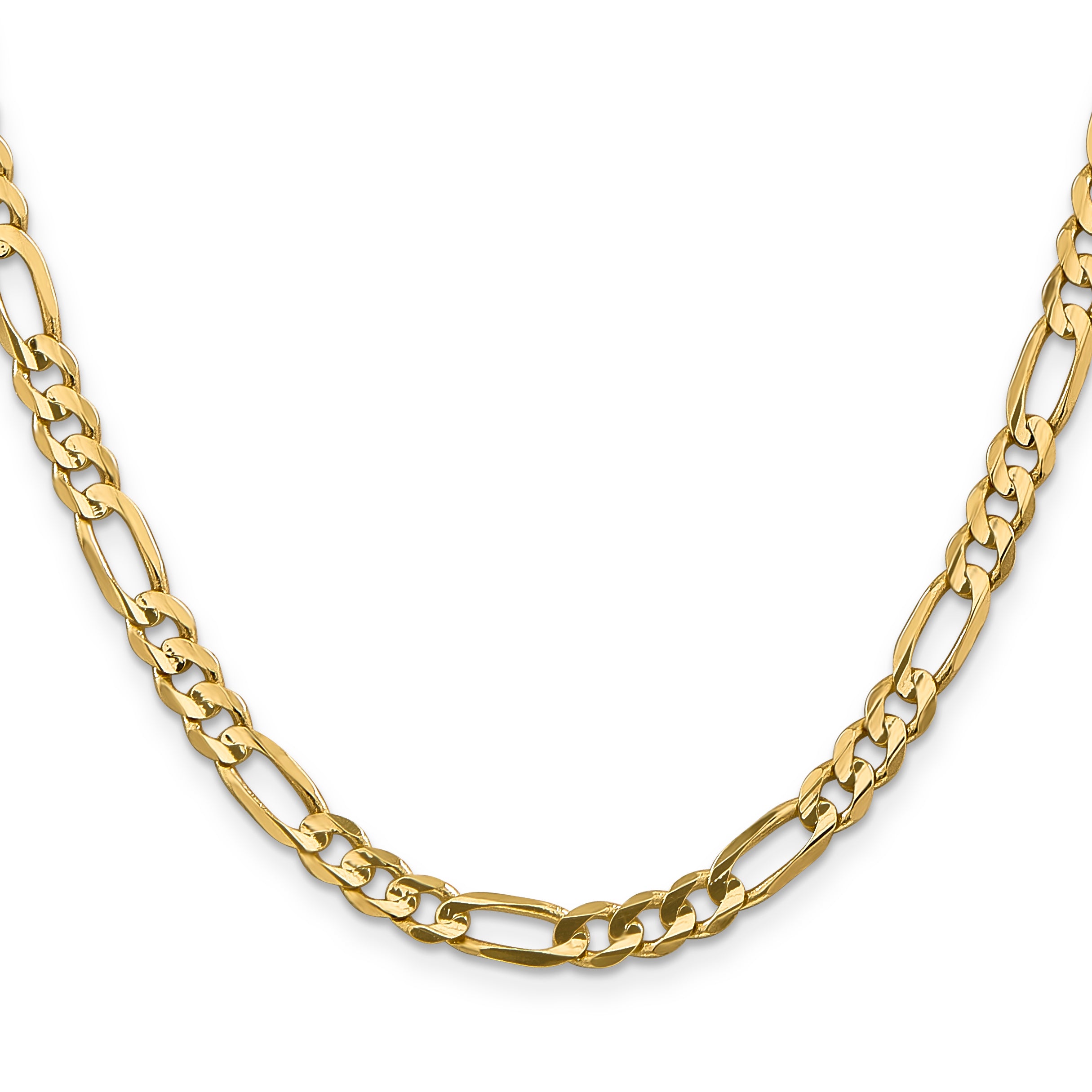 10K Yellow Gold Solid Figaro Chain Necklace 5.25mm