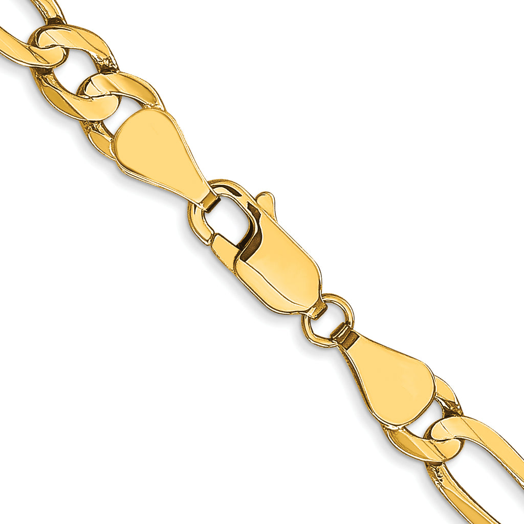 5.25mm 10K Yellow Gold Concave Figaro Chain - Sophia Jewelers