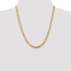 Concave Figaro Chain in 10K Yellow Gold, Bracelet to Necklace Lengths, 5.25mm - Sophia Jewelers