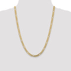 Concave Figaro Chain in 10K Yellow Gold, Bracelet to Necklace Lengths, 5.25mm - Sophia Jewelers