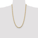10K Yellow Gold Solid Figaro Chain Necklace 5.25mm