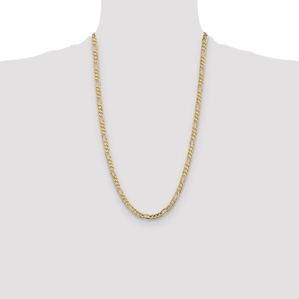 Concave Figaro Chain in 10K Yellow Gold, Bracelet to Necklace Lengths, 5.25mm - Sophia Jewelers