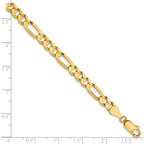 Concave Figaro Chain in 10K Yellow Gold, Bracelet to Necklace Lengths, 5.25mm - Sophia Jewelers