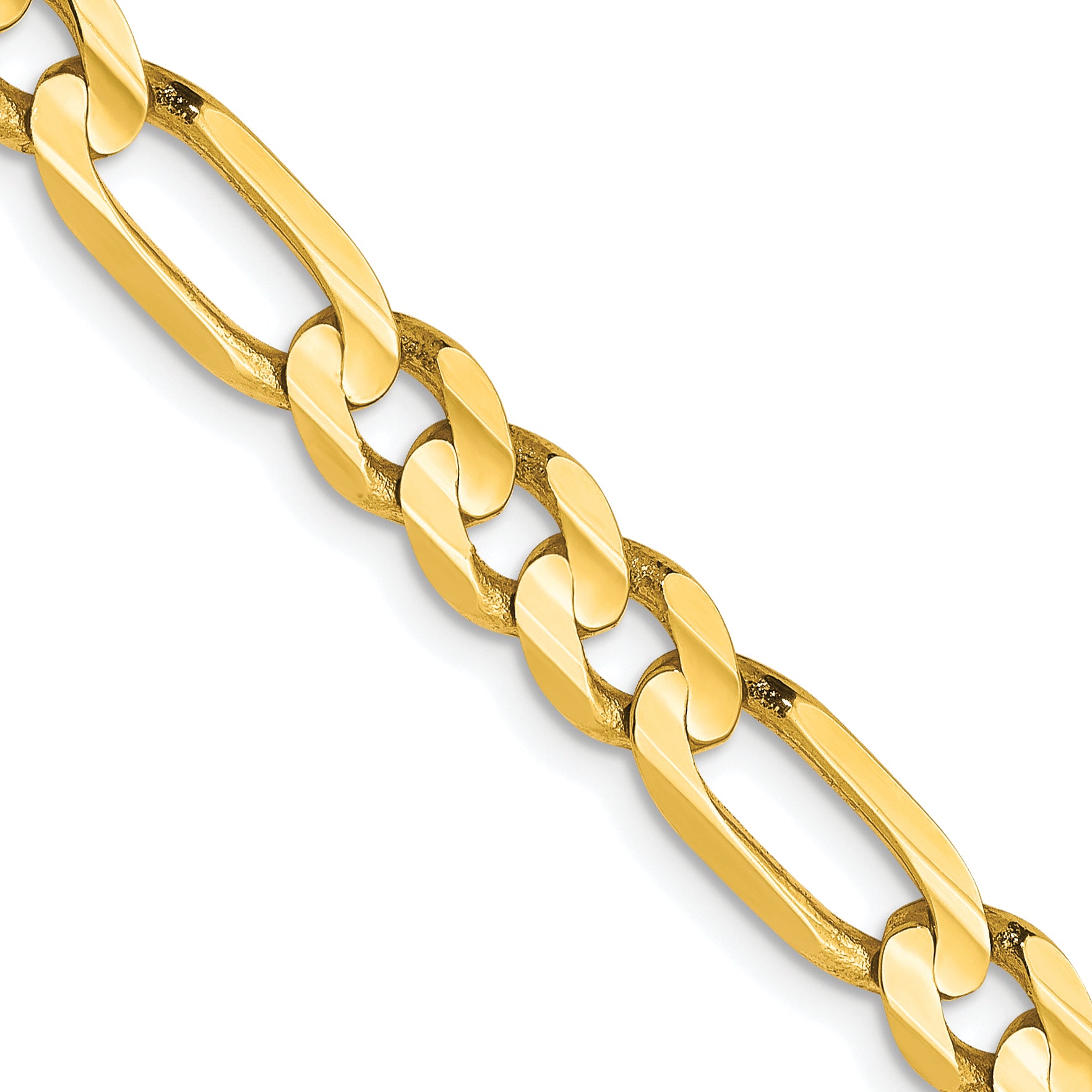 10K Yellow Gold Solid Figaro Chain Necklace 5.25mm Main image