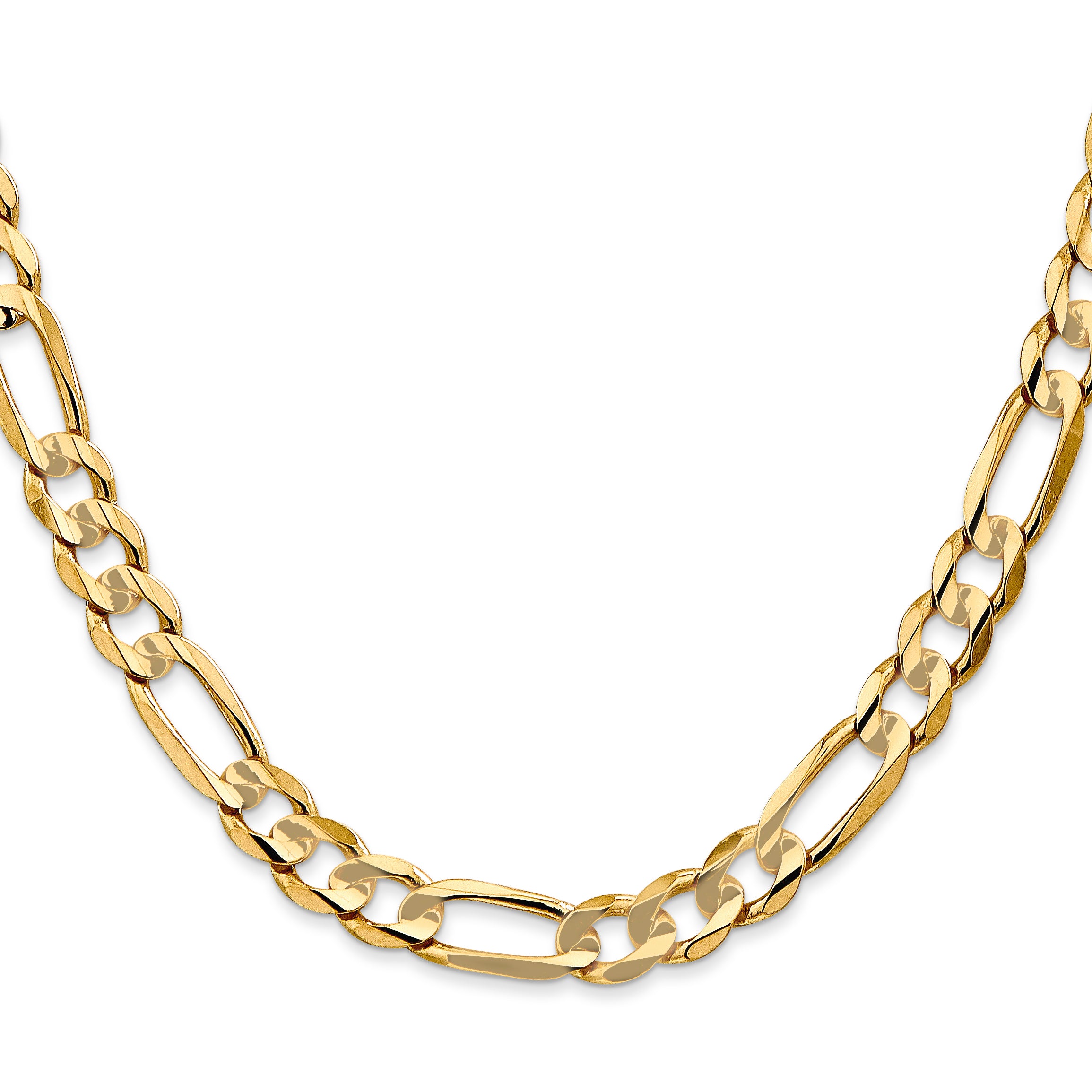 10K Yellow Gold Solid Figaro Chain Necklace 6.75mm Secondary image