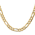 10K Yellow Gold Solid Figaro Chain Necklace 6.75mm