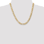 6.75mm 10K Yellow Gold Concave Figaro Chain - Sophia Jewelers