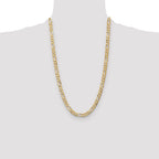 Concave Figaro Chain in 10K Yellow Gold, Bracelet to Necklace Lengths, 6.75mm - Sophia Jewelers